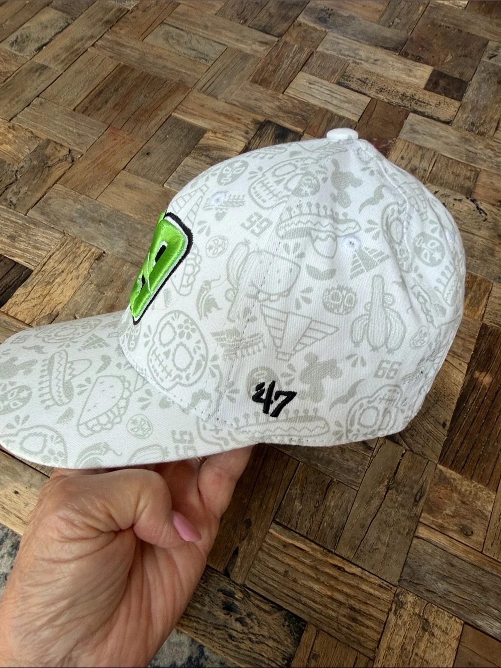 Daniel Suarez Trackhouse Racing #99 Flexfit Hat White Skull